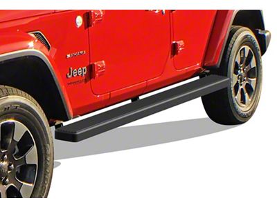 5-Inch iStep Running Boards; Black (18-25 Jeep Wrangler JL 4-Door)