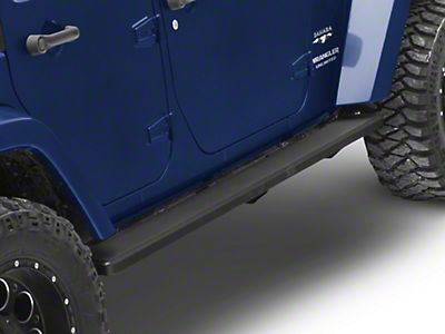 Hooke Road Pedane Laterali In Acciaio Per Jeep Wrangler JK 4 Porte (2007-2018) - Design Drop Side, Antiscivolo, Nere