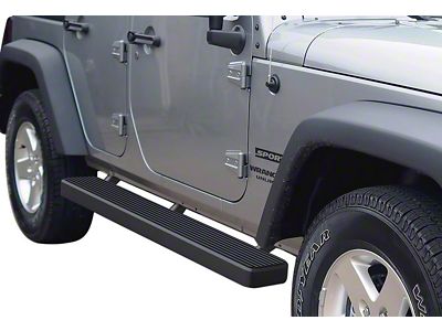 6-Inch iStep Running Boards; Black (07-18 Jeep Wrangler JK 4-Door)