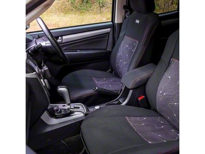 ARB Seat Skin Front Seat Covers; Topographic Print (20-26 Jeep Gladiator JT)