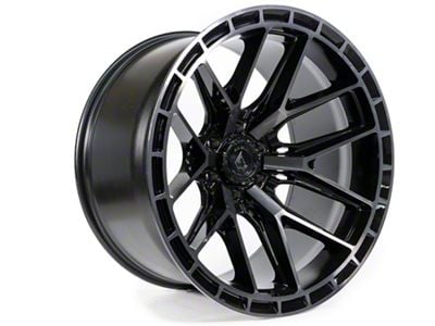 Arena Battle Glossy Black with Machined DDT Face and Lip 6-Lug Wheel; 22x10; -18mm Offset (03-09 4Runner)