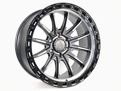 Arena Mission Satin Gunmetal Center with Satin Black Lip 6-Lug Wheel; 17x9; 0mm Offset (03-09 4Runner)