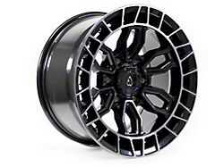 Arena Recon Glossy Black Center with Machined DDT Lip 6-Lug Wheel; 17x9; 1mm Offset (05-15 Tacoma)