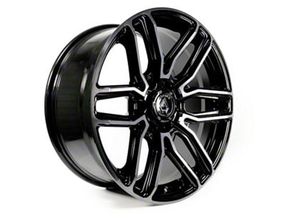 Arena Supreme Glossy Black with Brushed DDT Face Clear 6-Lug Wheel; 20x9; 1mm Offset (10-24 4Runner)