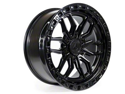 Arena Hustle Satin Black Center with Glossy Black Lip 6-Lug Wheel; 17x8.5; 25mm Offset (16-23 Tacoma)