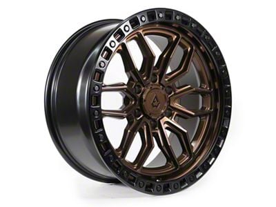 Arena Hustle Smoked Bronze Center with Satin Black Lip 6-Lug Wheel; 17x9; 0mm Offset (16-23 Tacoma)