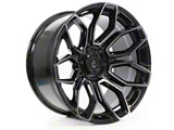 Arena Cobra Glossy Black with Brushed DDT Face Clear 6-Lug Wheel; 22x10; -18mm Offset (25-26 4Runner)