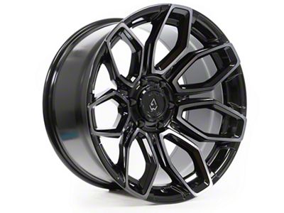 Arena Cobra Glossy Black with Brushed DDT Face Clear 6-Lug Wheel; 22x10; -18mm Offset (25-26 4Runner)