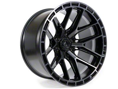 Arena Battle Glossy Black with Machined DDT Face and Lip 6-Lug Wheel; 20x9; 1mm Offset (10-24 4Runner)