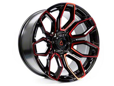 Arena Cobra Glossy Black Machine with Red Tint 6-Lug Wheel; 20x10; -18mm Offset (03-09 4Runner)