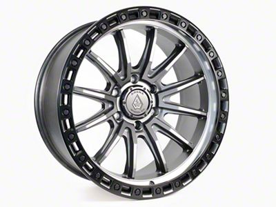 Arena Mission Satin Gunmetal Center with Satin Black Lip 6-Lug Wheel; 20x9; 20mm Offset (10-24 4Runner)