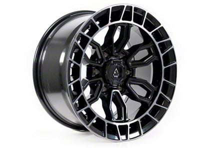 Arena Recon Glossy Black Center with Machined DDT Lip 6-Lug Wheel; 17x9; 1mm Offset (03-09 4Runner)