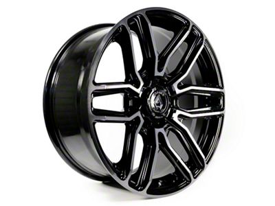 Arena Supreme Glossy Black with Brushed DDT Face Clear 6-Lug Wheel; 20x9; 1mm Offset (03-09 4Runner)