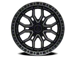 Arena Terra Glossy Black Center with Machined DDT Lip 6-Lug Wheel; 20x10; -18mm Offset (25-26 4Runner)