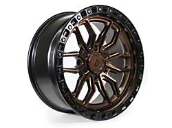 Arena Hustle Smoked Bronze Center with Satin Black Lip 6-Lug Wheel; 17x9; -12mm Offset (21-26 Bronco, Excluding Raptor)