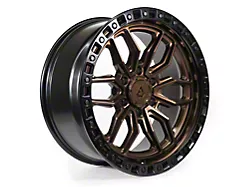 Arena Hustle Smoked Bronze Center with Satin Black Lip 6-Lug Wheel; 20x9; 20mm Offset (22-25 Bronco Raptor)