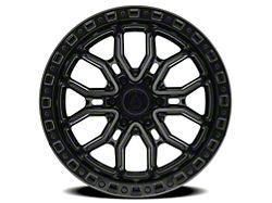 Arena Terra Satin Black Center with Glossy Black Lip 6-Lug Wheel; 20x10; -18mm Offset (21-26 Bronco, Excluding Raptor)