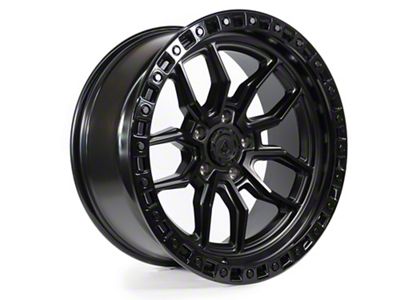 Arena Hustle Satin Black Center with Glossy Black Lip Wheel; 17x9; 0mm Offset (20-25 Jeep Gladiator JT)