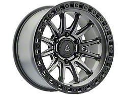 Arena Hustle Satin Gun Metal Center with Satin Black Lip Wheel; 17x9; -12mm Offset (20-26 Jeep Gladiator JT)