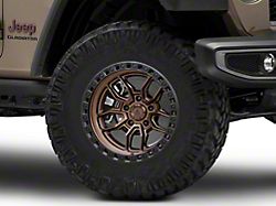 Arena Hustle Smoked Bronze Center with Satin Black Lip Wheel; 17x9; -12mm Offset (20-26 Jeep Gladiator JT)