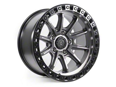 Arena Mission Satin Gunmetal Center with Satin Black Lip Wheel; 17x9; 0mm Offset (99-04 Jeep Grand Cherokee WJ)