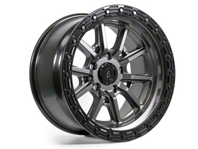 Arena Trek Glossy Gun Metal Center with Glossy Black Lip Wheel; 17x9; 1mm Offset (99-04 Jeep Grand Cherokee WJ)