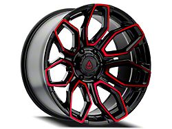 Arena Cobra Glossy Black Machine with Red Tint Wheel; 22x10; 15mm Offset (18-26 Jeep Wrangler JL)