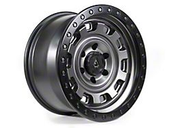 Arena Gunner Satin Gunmetal Center with Satin Black Lip Wheel; 17x9; -12mm Offset (07-18 Jeep Wrangler JK)