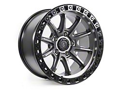 Arena Mission Satin Gunmetal Center with Satin Black Lip Wheel; 17x9; 0mm Offset (07-18 Jeep Wrangler JK)