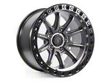 Arena Mission Satin Gunmetal Center with Satin Black Lip Wheel; 17x9; -12mm Offset (07-18 Jeep Wrangler JK)