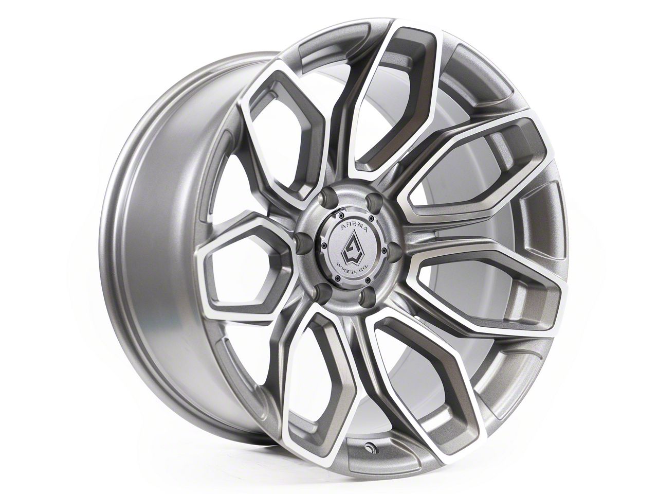 Arena Titan Cobra Texture Gun Metal Machine Clear Coat 6-Lug Wheel ...