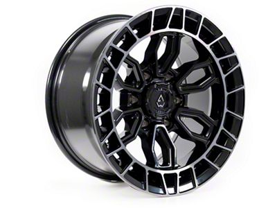 Arena Recon Glossy Black Center with Machined DDT Lip 6-Lug Wheel; 22x10; -18mm Offset (16-24 Titan XD)