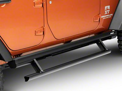 ActionTrac Powered Running Boards; Carbide Black (07-18 Jeep Wrangler JK 4-Door)