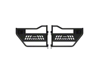 Aluminum Rear Tube Doors; Textured Black (20-25 Jeep Gladiator JT)
