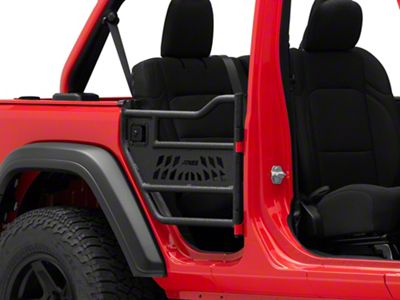 Aluminum Rear Tube Doors; Textured Black (18-25 Jeep Wrangler JL 4-Door)