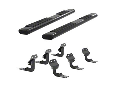 6-Inch Oval Side Step Bars; Black (05-23 Tacoma Access Cab)
