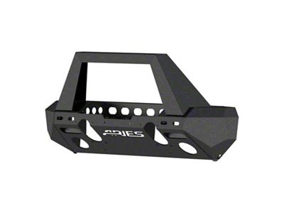 TrailChaser Aluminum Mid-Width Front Bumper with Angular Brush Guard; Textured Black (07-18 Jeep Wrangler JK)