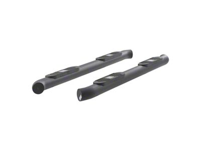 Big Step 4-Inch Round Side Step Bars; Textured Black (07-21 Tundra Double Cab)