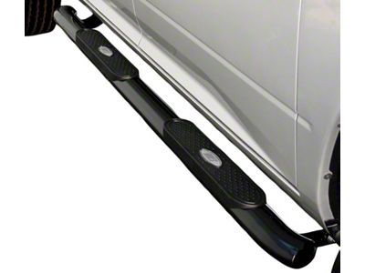 4-Inch Oval Side Step Bars; Black (07-21 Tundra Double Cab)