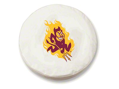 Arizona State Spare Tire Cover; White (66-18 Jeep CJ5, CJ7, Wrangler YJ, TJ & JK)