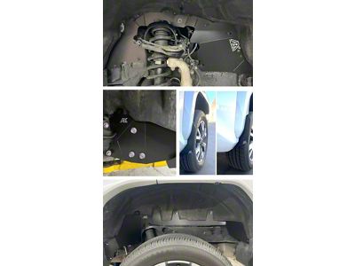 Ark Splash Guards TriXpoly Front Inner Fender Liners with Micro Mud Flap Flares and Crash Bracket Delete; Front and Rear Kit; Black (25-26 4Runner, Excluding Trailhunter & TRD Pro)