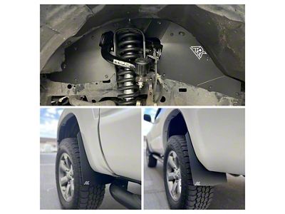 Ark Splash Guards TriXpoly Front Inner Fender Liners with Front and Rear Mid Mud Flaps; Black (06-09 4Runner)