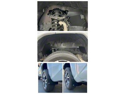 Ark Splash Guards TriXpoly Front Inner Fender Liners with Mid Mud Flaps; Front and Rear Kit; Black (25-26 4Runner, Excluding Trailhunter & TRD Pro)