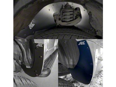 Ark Splash Guards TriXpoly Front Inner Fender Liners with Front and Rear Mud Flap Delete Kit; Black (10-24 4Runner w/ KDSS System)