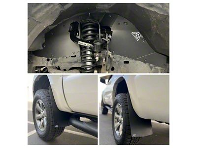 Ark Splash Guards TriXpoly Front Inner Fender Liners with Front and Rear Mud Flaps; Black (06-09 4Runner)