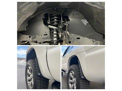 Ark Splash Guards TriXpoly Front Inner Fender Liners with Front and Rear Micro Mud Flap Flare Delete Kit; Black (06-09 4Runner)