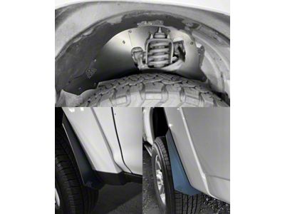 Ark Splash Guards TriXpoly Front Inner Fender Liners with Front and Rear Micro Mud Flap Flare Delete Kit; Black (10-24 4Runner w/ KDSS System)