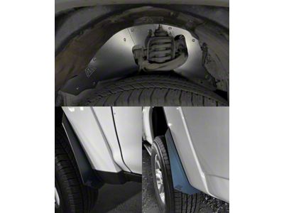 Ark Splash Guards TriXpoly Front Inner Fender Liners with Front and Rear Micro Mud Flap Flare Delete Kit; Black (10-24 4Runner w/o KDSS System)