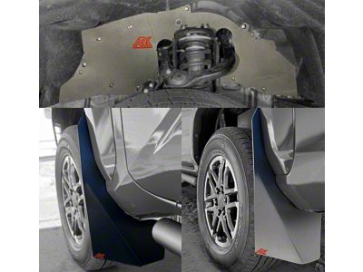 Ark Splash Guards TriXpoly Front Inner Fender Liners with Front and Rear Micro Mud Flap Flares; Black (24-26 Tacoma, Excluding Trailhunter & TRD Pro)