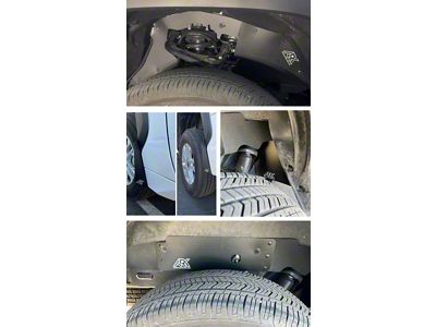 Ark Splash Guards TriXpoly Front Inner Fender Liners with Front and Rear Micro Mud Flap Flares; Black (22-26 Tundra)